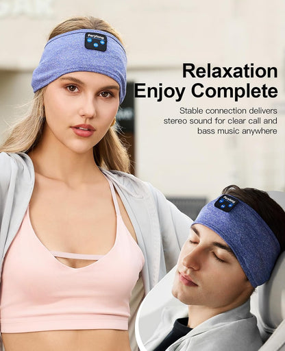 Sleep Headphones Wireless, Bluetooth Sports Headband Headphones with Ultra-Thin HD Stereo Speakers Perfect for Sleeping,Workout,Jogging,Yoga,Insomnia, Air Travel, Meditation (Skyblue)